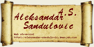 Aleksandar Sandulović vizit kartica